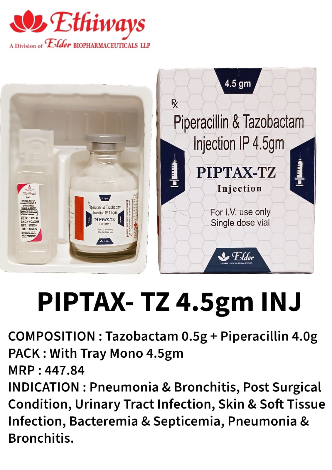 PIPTAX-TZ Injection 4.5 g