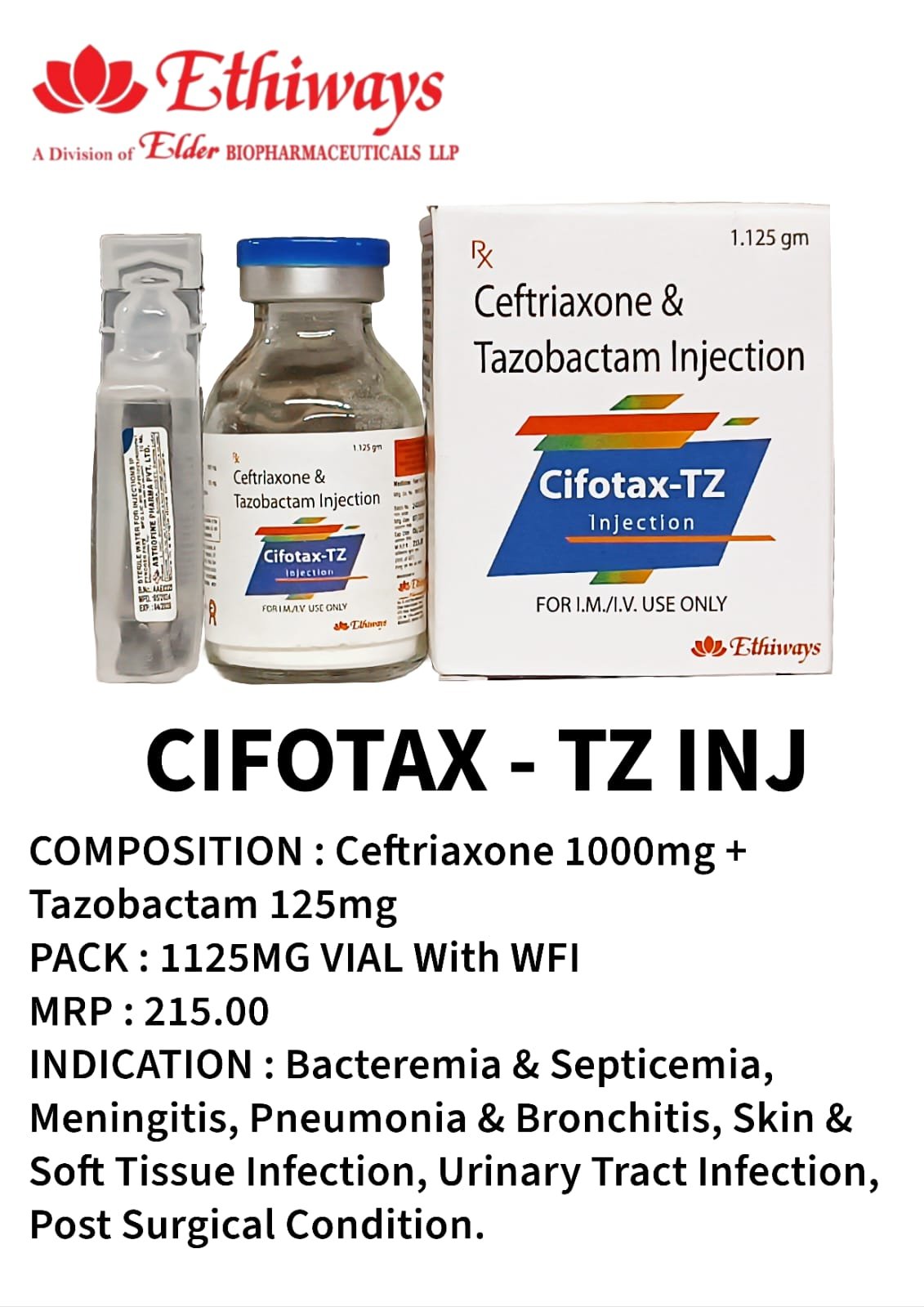 CIFOTAX-TZ Injection 1.125 g